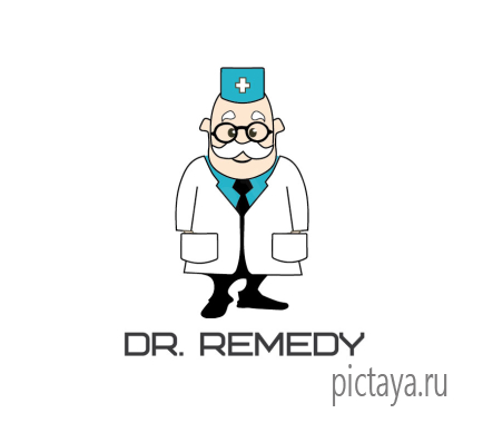 Медицинский центр Dr.Remedy лого, доктор в очках