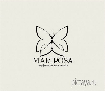 Магазин парфюмерии и косметики Мariposa, контур бабочки