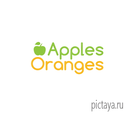 Фрукты, яблоко и апельсин лого