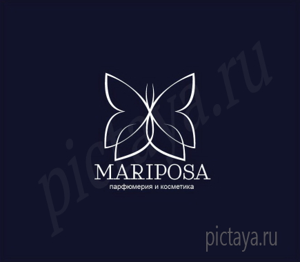 Логотип для косметики в виде бабочки
